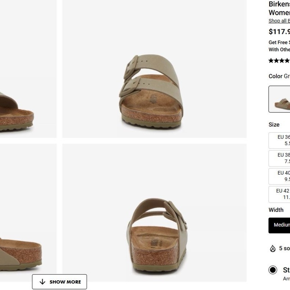 Birkenstock Tan Sandals with Contoured Footbed - Worn Once!